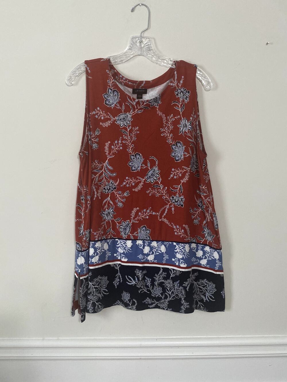 J Jill Red and Blue Tank Size L